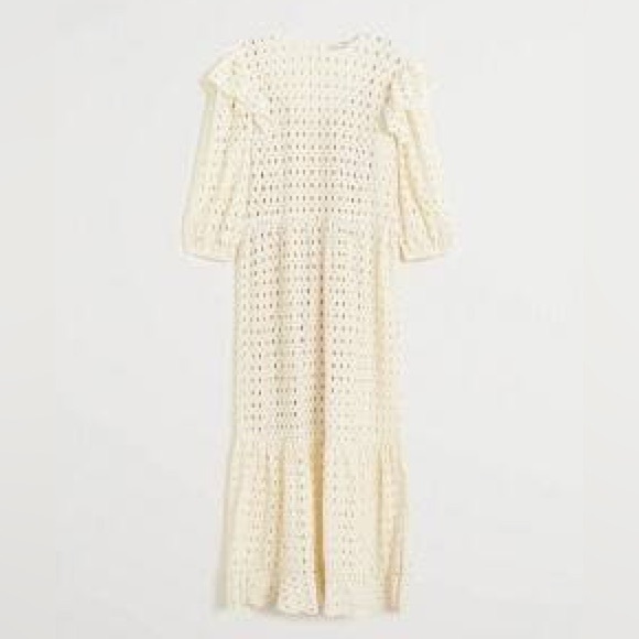 Mango Ruffled Open-Work Dress NWT - Picture 10 of 10